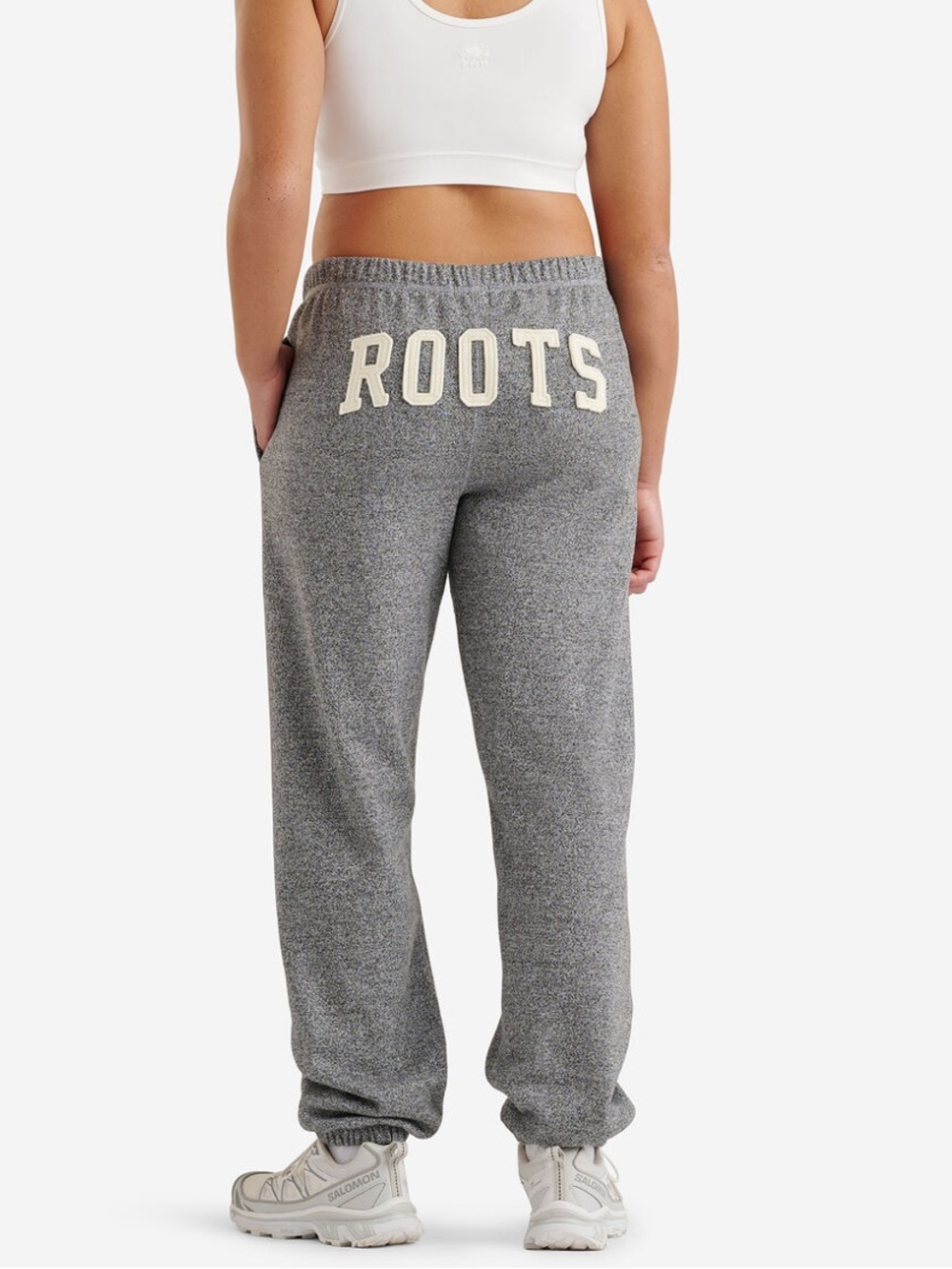 Roots Gray Fleece Jogger Bottoms